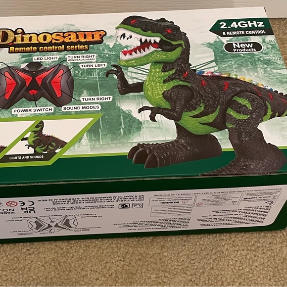 TEMI - Dinosaur Remote Control Toy - Lights & Sounds! - New In Box w/ Handle - Picture 2 of 9